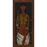 B. Prabha (1933-2001), UNTITLED (YOUNG FISHER GIRL), 1962, Oil on masonite; signed and dated 62 to t