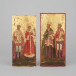 Pair of Russian Icon Panels, 19th century, 19.3 x 9 in — 49 x 22.9 cm
