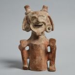 Eastern Nahua Pottery Deity Effigy Censer (Xantil), 1200-1521 A.D., height 10.8 in — 27.5 cm