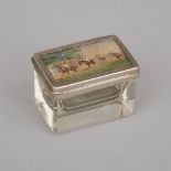 Equestrian Glass Match Box, early 20th century, 1.75 x 2.5 x 175 in — 4.4 x 6.4 x 444.5 cm