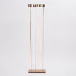 Val Bertoia (1949-), "4 TOP SOUNDS" (SOUNDING SCULPTURE B-2225), 2019, Four heavy brass tops silvere