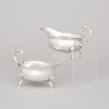 Pair of George II Silver Sauce Boats, Henry Brind, London, 1748, length 7.4 in — 18.8 cm (2 Pieces)