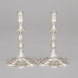 Pair of George II Silver Tapersticks, William Shaw II & William Priest, London, 1759, height 5.3 in