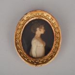 French Polychromed Wax Relief Portrait of Josephine Bonaparte, mid 19th century, height 4.7 in — 11.