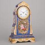 French Porcelain Cased Mantel Clock, 19th century, height 12.9 in — 32.8 cm