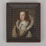 German School Portrait Miniature, 17th century, ARCHDUCHESS MARIA ANNA OF AUSTRIA (1610–1665), panel