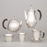 Danish Silver Tea and Coffee Service, #456, Harald Nielsen for Georg Jensen, Copenhagen, c.1950, cof