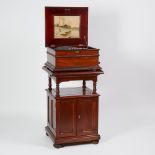 Olympia Mahogany Disc Music Box on Stand, c.1895, 46 x 24 x 21.5 in — 116.8 x 61 x 54.6 cm