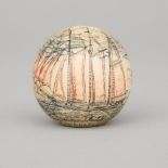 Scrimshawed Ivory Snooker Cue Ball Inscribed 'The Charlotte Rhodes, Off Krakatoa, East of Java, by