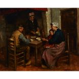 Bernard de Hoog (1867-1943), FRUGAL MEAL, Oil on canvas; signed lower right, titled to an unidentifi