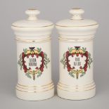 Two Porcelain Apothecary Jars, by Blair, U.S.A., mid 20th century, height 11.5 in — 29.2 cm