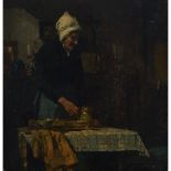 William Lee-Hankey (1869-1952), PREPARING THE MEAL, Oil on canvas; signed lower right, titled to the