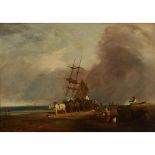 Attributed to Joseph Stannard (1797-1830), UNLOADING THE CATCH, Oil on canvas; traces of a signature