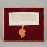 Austrian Medieval Parchment Indenture, 1303, 14 x 16.9 in — 35.6 x 43 cm