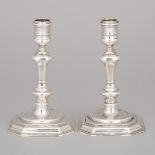 Pair of George I Silver Candlesticks, Samuel Margas, London, 1724, height 6.6 in — 16.8 cm (2 Pieces