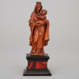 Flemish Boxwood Group of the Virgin and Child, 17th/18th century, height 5.5 in — 14 cm