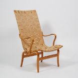 Bruno Mathsson ‘Eva’ High Back Open Arm Chair, length 60 in — 152.4 cm
