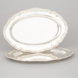 Pair of George III Silver Oval Meat Platters, Frederick Kandler, London, 1760, length 15.7 in — 40 c