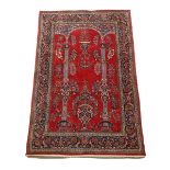 Fine Kashan Prayer Rug, Persian, c.1920, 6 ft 9 ins X 4 ft 4 ins — 2.1 m X 1.3 m