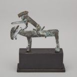 Dogon Bronze Model of a Warrior on Horseback, Mali, 19th/early 20t, bronze length 3.3 in — 8.5 cm