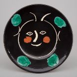 ‘Black Face Service’, Pablo Picasso (1881-1973), Ceramic Plate, c.1948, diameter 9.4 in — 23.8 cm