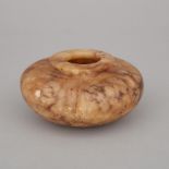 Egyptian Alabaster Vessel, Late Period, 664–332 B.C., diameter 5.4 in — 13.8 cm