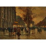 Edouard Léon Cortès (1882–1969), ARC DE TRIOMPHE ET CHAMPS ELYSÉES, Oil on canvas; signed lower righ