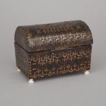 Spanish Colonial Silver Inlaid Tortoiseshell Casket, c.1690, 4.9 x 6.3 x 4.3 in — 12.5 x 16 x 11 cm