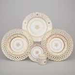 Three Vienna Plates and a Coffee Cup and Saucer, Gottfried Anreiter, c.1797-1825, largest diameter 9