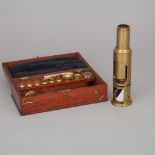 Early Victorian Lacquered Brass Martin Type Drum Microscope, Carpenter & Westley, London, c.1840, ca