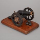 Painted Wooden Model of a Cannon, mid 20th century, 7 x 12.5 x 7 in — 17.8 x 31.8 x 17.8 cm