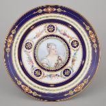 'Sèvres' 'Jeweled' Portrait Plate, late 19th century, diameter 9.5 in — 24.2 cm