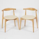Pair of Hans J. Wegner for Carl Hansen & Son CH20 Elbow Side Chairs, c.2000, 29 x 22 x 20 in — 73.7
