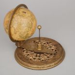 Joslin's Six Inch Terrestrial Globe-Finger Orrery, Gilman Joslin, Boston, 1860, height 9 in — 22.9 c