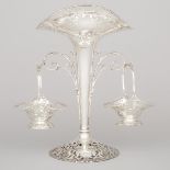 English Silver Pierced Epergne, Mappin & Webb, London, 1918, height 15 in — 38.2 cm