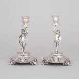 Pair of French Silver Candlesticks, mid-19th century, height 9.1 in — 23 cm (2 Pieces)