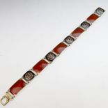 David Andersen Norwegian Sterling Silver Bracelet, decorated with enamel