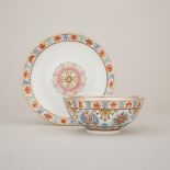 A Set of Famille Rose 'Baragon Tumed' Bowl and Dish, Daoguang Period, 道光 粉彩七政寶紋盤碗一組兩件 礬紅蒙文款, largest