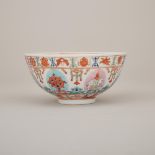 A Famille Rose 'Baragon Tumed' Bowl, Republic Period, 民國時期 七政寶紋碗 礬紅蒙文款, height 2.4 in — 6 cm, diamet