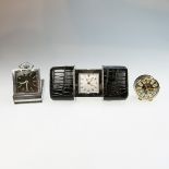 Three Various Small Travelling Clocks