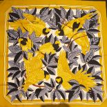 Hermes Les Perroquets Silk Scarf, by Joachim Metz; 35" x 35"