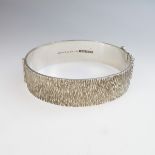English Silver Bangle, with a textured finish
