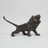 A Japanese Bronze Figure of Lion, 日本 銅獅像, length 19.7 in — 50 cm