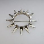 Tone Vigeland Norwegian Sterling Silver Sunburst Brooch