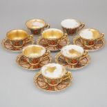 Eight 'Vienna' Cups and Six Saucers, late 19th century, diameter 4.4 in — 11.3 cm (14 Pieces)