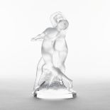 'Deux Danseuses', Lalique Moulded and Frosted Glass Figure Group, post-1978, height 10 in — 25.5 cm