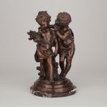 After Auguste Louis Mathurin Moreau (French, 1834–1917), TWO CHILDREN, height 18 in — 45.7 cm