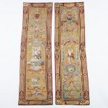 Pair of French Printed Neo Classical Tapestry Panels, 20th century, 94 x 26 in — 238.8 x 66 cm