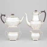 English Silver Tea and Coffee Service, Harrison Brothers & Howson, Sheffield, 1946, coffee pot heigh