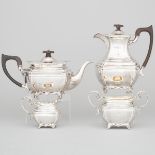 English Silver Tea and Coffee Service, Robert Stewart, London, 1903, coffee pot height 8.9 in — 22.5